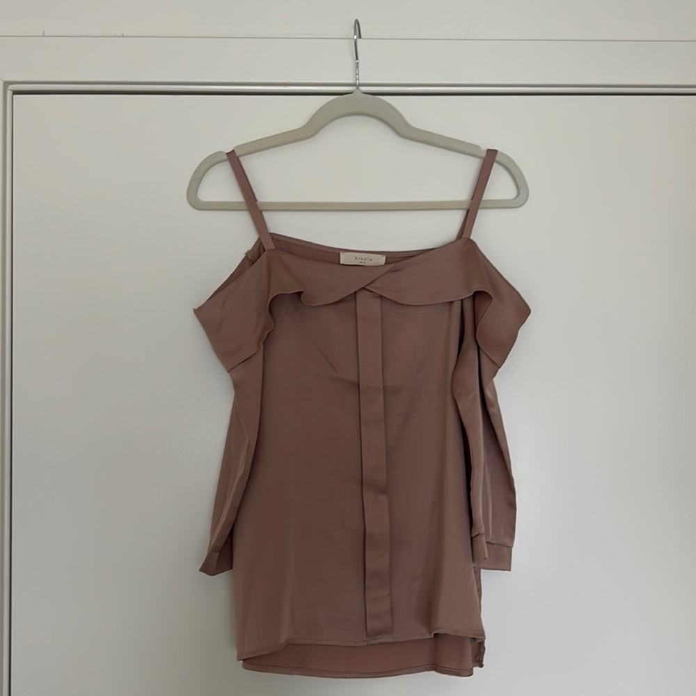 Off the shoulder satin blouse